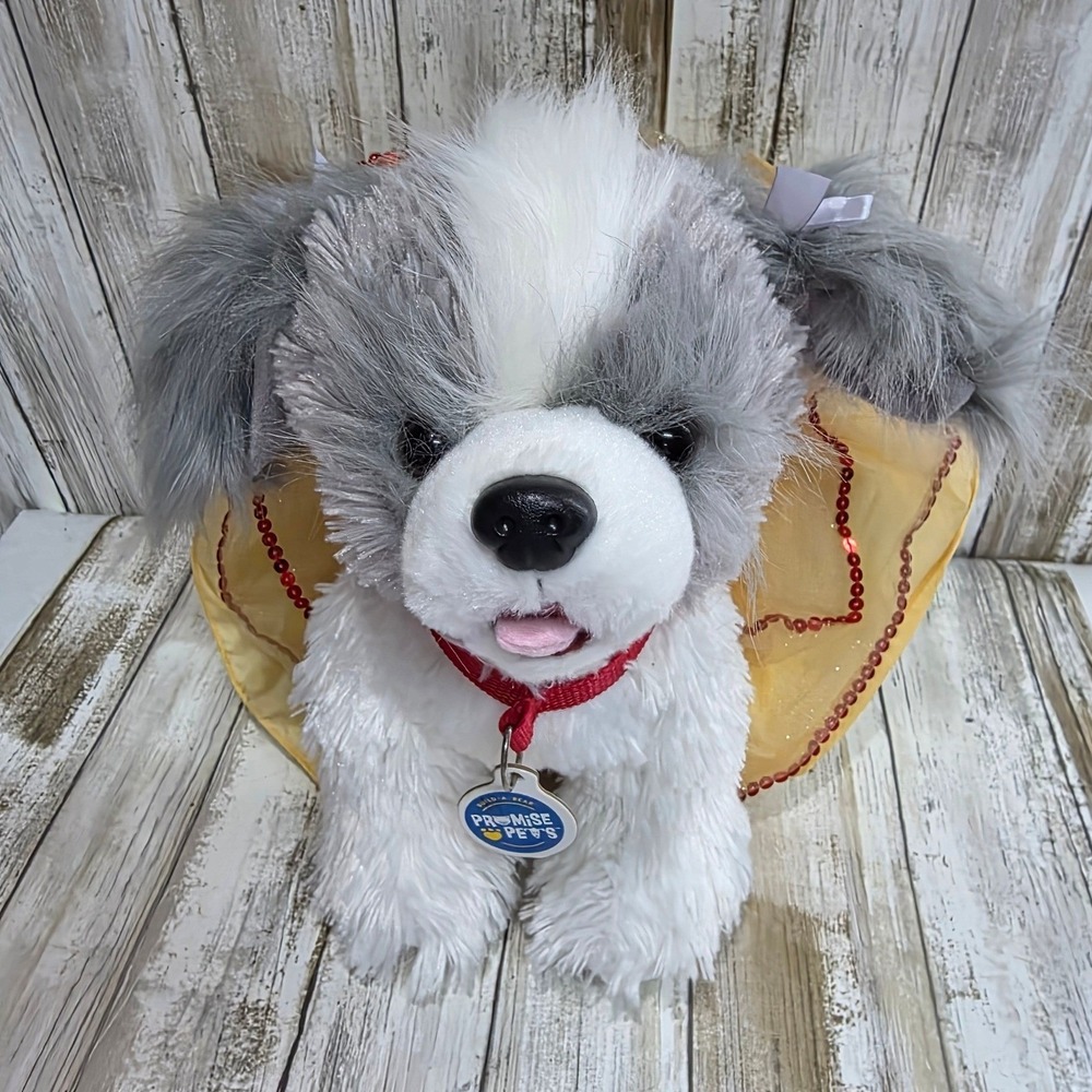 Build-A-Bear Workshop Promise Pets Dog Shih Tzu Plush Tutu Red Sequins Dress